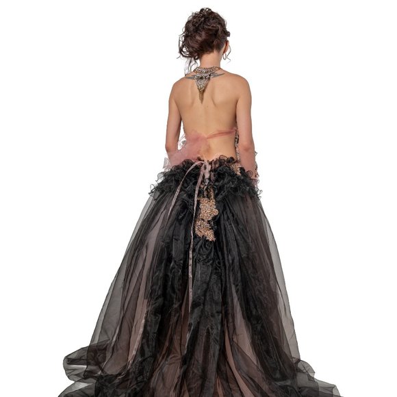 "HANNAH NOELLE Black Gothic Wedding Ballgown Set - Picture 4 of 10